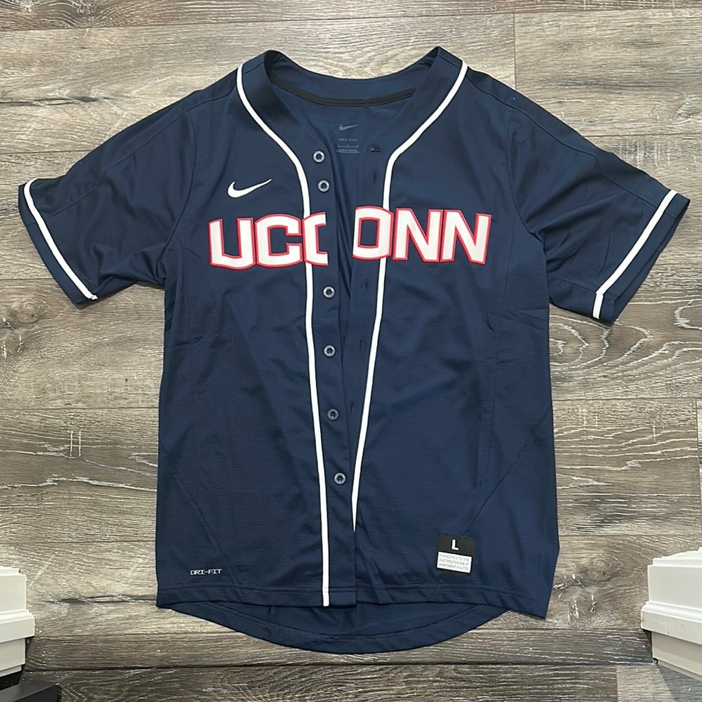 Nike UConn Blue Baseball Jersey